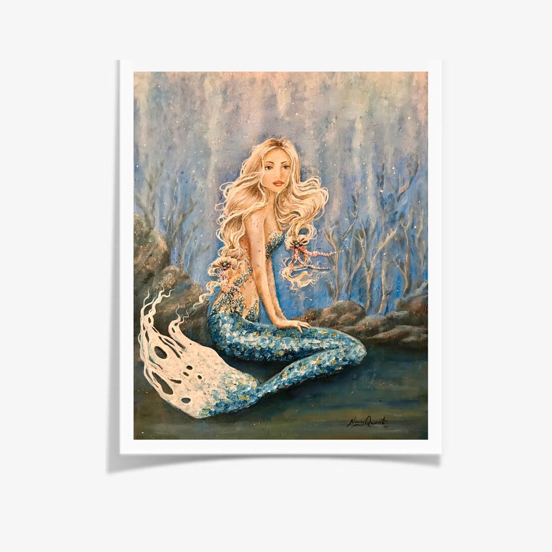 beautiful-blonde-mermaid-wall-art-print-coastal-decor-makerplace-by-michaels for Free Printable Mermaid Wall Art Beautiful blonde mermaid wall art print coastal decor | MakerPlace by Michaels for Free Printable Mermaid Wall Art